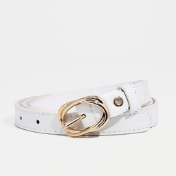 Ремень женский, ширина 2 см, винт, пряжка металл, цвет белый