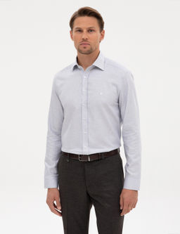 A__k Lacivert Slim Fit Uzun Kollu G_mlek