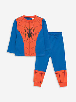 Bisiklet Yaka Spiderman Bask?l? Erkek Bebek Ti??rt ve E?ofman Alt 2li Tak?m