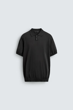 POLO PUNTO REGULAR FIT ALGOD?N - LINO / Gris oscuro - Zara фото 9