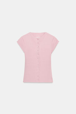 CAMISETA RIB BOTONES / Rosa palo - Zara фото 4