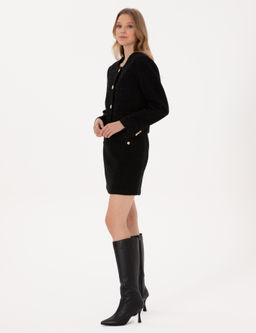 Siyah A Kesim Dokuma Etek