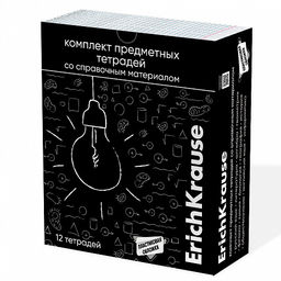 Цена за 1 шт. Комплект тетрадей общих ученических в пластиковой обложке ErichKrause Зри в корень, 48 листов, кл./лин., со спр. мат. (обечайка 12 шт.)