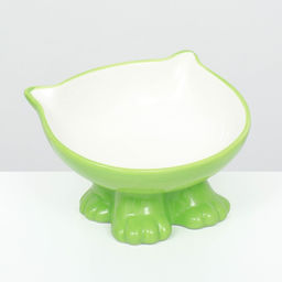 Миска керамическая на подставке 13,5 х 13,5 х 8 см, 150 мл зеленая