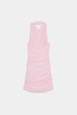 VESTIDO MINI HALTER DRAPEADO / Rosa medio - Zara фото 5