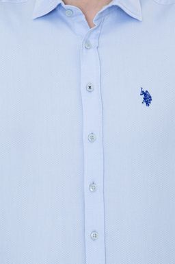 U. S. Polo Assn Мужская голубая рубашка с длинным рукавом - U.s. polo assn фото 6