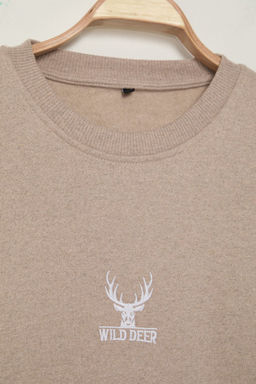 TRENDYOL MAN Tas Oversize/Genis Kesim Bisiklet Yaka Nak?s Detayl? Buyuk Beden Sweatshirt TMNAW25AO00014 - Trendyolmilla фото 5