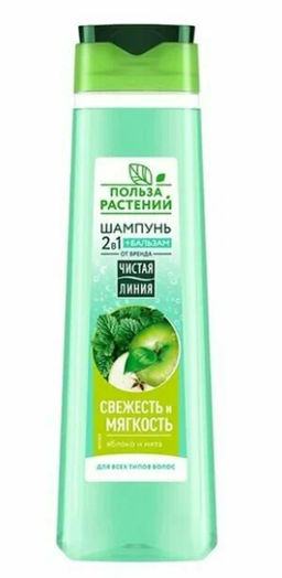 ЧИСТ.ЛИНИЯ д/волос шампунь 385мл Польза растений 2в1 Свежесть