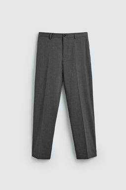 PANTAL?N CON LANA REGULAR FIT NON IRON / Gris - Zara фото 6