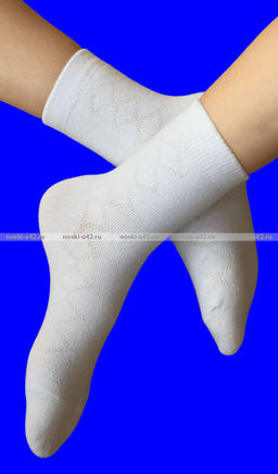 Цена за 5 пар.5 ПАР - ЮстаТекс носки подростковые 1с8 (3с35) хлопок с лайкрой белые