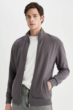 Comfort Regular Fit Rahat Kal?p Dik Yaka Fermuarl? Sweatshirt - Defacto фото 3