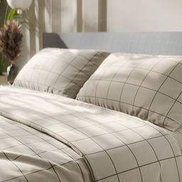 Постельное бельё Этель 2 сп Клетка цвет бежевый 175х215, 200х220, 50х70-2 шт, бязь, 125 г/м2 фото 7