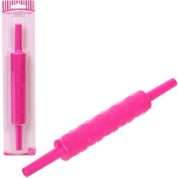 Цена за 3 шт. Скалка пластмассовая фигурная "Цветочки" 25*3см