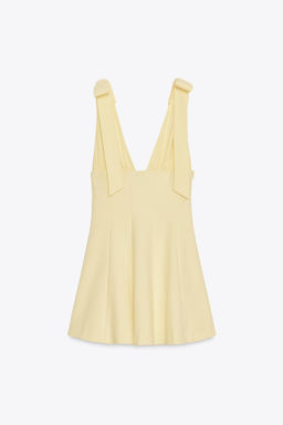 CONTRASTING SHORT DRESS WITH BOWS - Zara фото 24