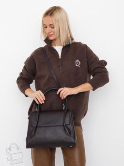 Сумка женская кожаная 2424Y coffee Polina&Eiterou