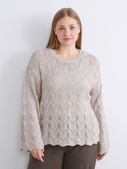 Bisiklet Yaka Ajurlu Kad?n Triko Kazak