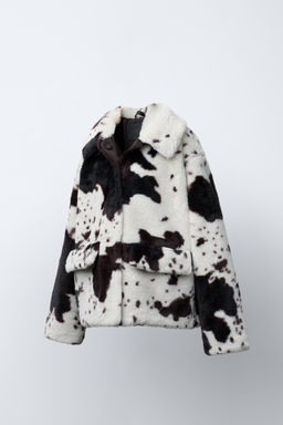 FAUX FUR COW PRINT JACKET - Zara фото 2