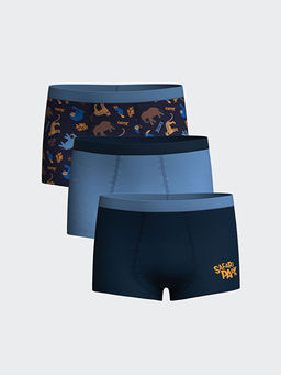 Bask?l? Erkek ?ocuk Boxer 3l?