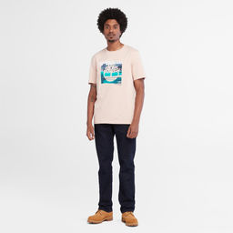 Мужская футболка Timberland T-Shirt Coast Inspired Logo Graphic Regular розовая  фото 2