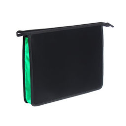 Папка для тетрадей А4, 40 х 245 х 340 мм, молния сверху, пластиковая, Calligrata, чёрная/салатовая фото 2
