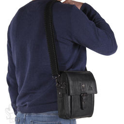 Сумка мужская кожаная 3010-1TR black Tough Ruder в Новосибирске