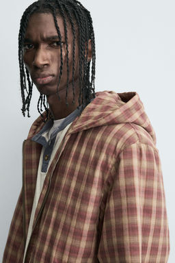 HOODIE CHECK JACKET