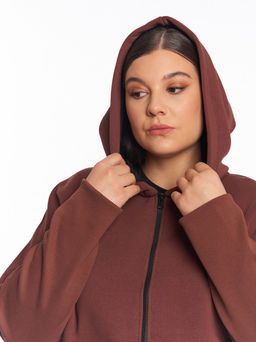 Пальто из футера PL10261BRW20