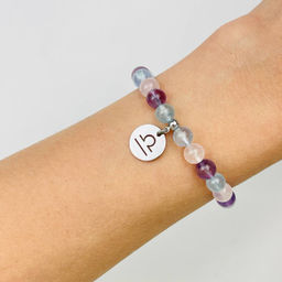 Браслет для "Весов" из Аквамарина,Аметиста и Розового кварца 17 см