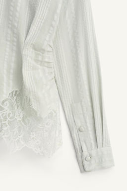 CAMISA ENCAJE LAZADAS LIMITED EDITION / Verde agua - Zara фото 10