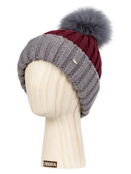 Шапка жен. шерсть+акр LB-I66001 grey/bordo - Labbra фото 7