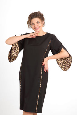 Платье VILENA 1043 черный+леопард  фото 10