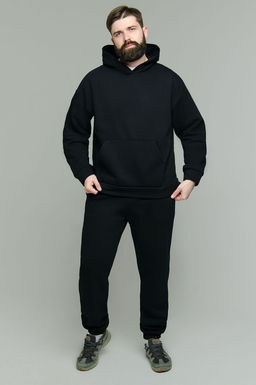 Арт. 69104 Костюм с брюками мужской с начесом 50-56 (4 шт) Цвет:Чёрный