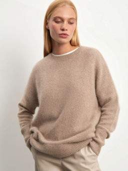 Мягкий джемпер цвета мокко с шерстью - Emka фото 2