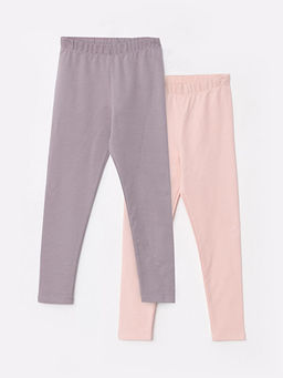 Beli Lastikli Basic Pamuklu K?z ?ocuk Uzun Tayt 2li