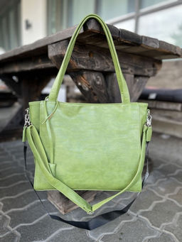 Женская сумка шоппер из эко кожи 006 Зеленый