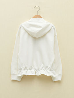 Kap??onlu Bask?l? Uzun Kollu K?z ?ocuk Sweatshirt - Waikiki фото 2