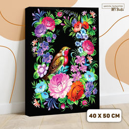 Картина по номерам на холсте с подрамником Жостово 40 50 см - Школа талантов фото 2