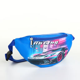 Сумка поясная детская на молнии, синяя
