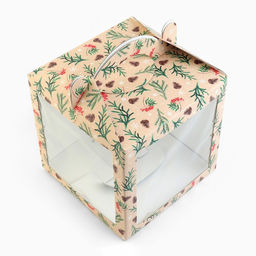 Цена за 5 шт. Коробка кондитерская с окном, сундук, «С Новым годом!» 20×20×20 см