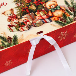 Цена за 2 шт. Коробка подарочная новогодняя складная, упаковка «Счастливого Нового года и Рождества», 31×24.5×8 см .