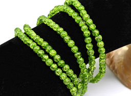 Браслет из сахарного кварца шарик 4мм цв.зеленый, 17см