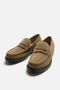 LEATHER PENNY STRAP LOAFERS - Zara фото 6