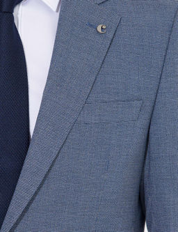 Lacivert Slim Fit Tak_m Elbise - Cacharel фото 6