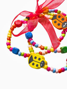 Браслеты детские «Выбражулька» бант, божья коровка, набор 3 шт., цветной