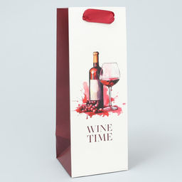 Пакет под бутылку Время винишка, 9 х 25 х 8.9 см