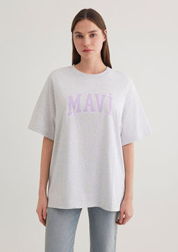 Mavi Logo Bask?l? Gri Tisort  фото 4