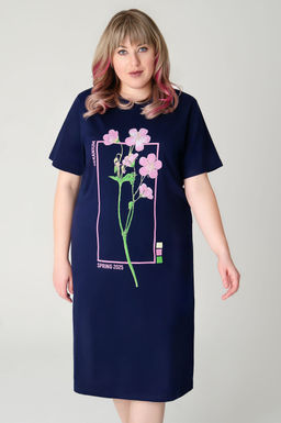 Арт. 4159 Домашняя туника женская 52-60 (5 шт) Цвет:темно-синий - Калинка фото 3