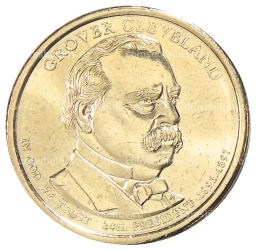 1 доллар 2012 года D США 24-й президент США Гровер Кливленд