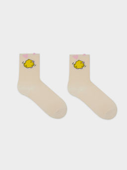 Цена за 5 пар! Носки детские бежевые с рисунком в виде цыпленка - Mark formelle фото 3