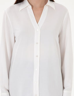 Beyaz Comfort Fit Uzun Kollu G_mlek